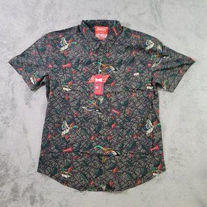RSVLTS Men's Short Sleeve Button Shirt Size XL King of Quacks Budweiser NWOT